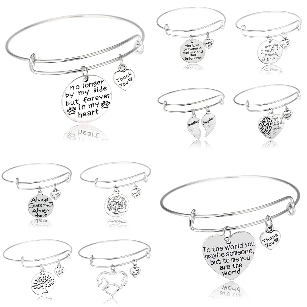 Round Heart Double Pendant Bangle Bracelet Lover Friendship Silver Plated Love You Moon Back Girls World Heart Horse
Round Heart Double Pendant Bangle Bracelet Lover Friendship Silver Plated Love You Moon Back Girls World Heart Horse