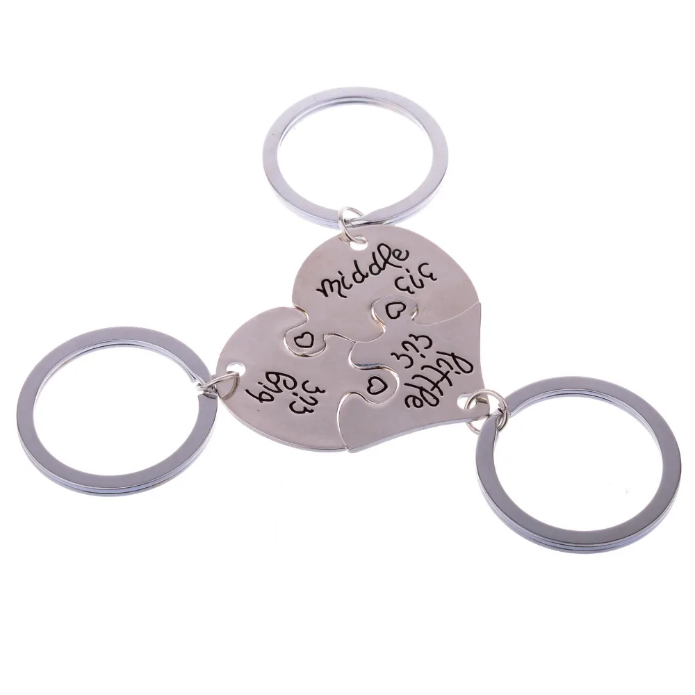 Bespmosp 12PCS/Lot Broken Heart Big Middle Little Sis 3PC Love Friendship Jewelry Keychain Keyring Family Jewelry Key Chain BFF
Bespmosp 12PCS/Lot Broken Heart Big Middle Little Sis 3PC Love Friendship Jewelry Keychain Keyring Family Jewelry Key Chain BFF