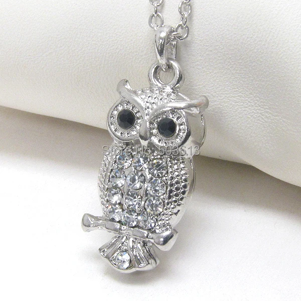 Fashion Owl Animal Crystal Rhinestone Pendant Necklace Rhodium plated 3.2 cm One piece xy043
Fashion Owl Animal Crystal Rhinestone Pendant Necklace Rhodium plated 3.2 cm One piece xy043