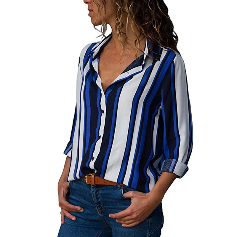 Women Shirts Fashion Lady Striped Long Sleeve Blouses Shirts Casual Women Button Loose Shirt Blouses Tops Autumn Female Clothes
Women Shirts Fashion Lady Striped Long Sleeve Blouses Shirts Casual Women Button Loose Shirt Blouses Tops Autumn Female Clothes