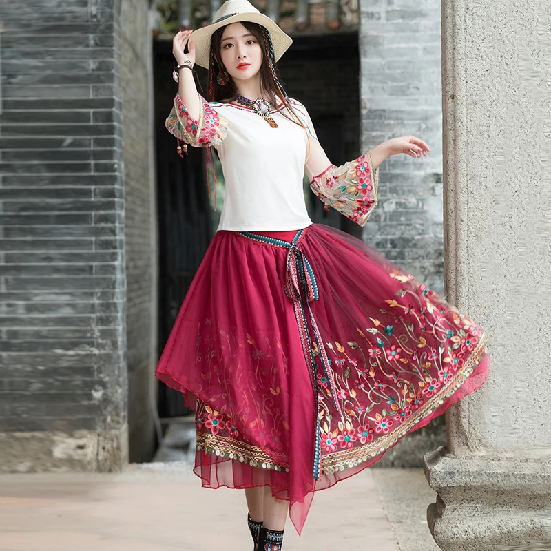 Summer Elegant Skirts Womens Saia Longa Faldas Largas Maxi Skirt Jupe Femme Longa Ropa Mujer Ladies Female Vintage Embroidery
Summer Elegant Skirts Womens Saia Longa Faldas Largas Maxi Skirt Jupe Femme Longa Ropa Mujer Ladies Female Vintage Embroidery