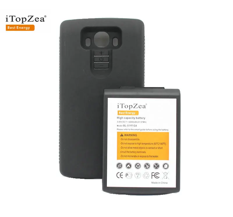 iTopZea 1x 8200mAh BL-51YF Battery For LG G4 H818 H815P VS999 VS986 US991 F500 Extended Battery With Protective TPU Case
iTopZea 1x 8200mAh BL-51YF Battery For LG G4 H818 H815P VS999 VS986 US991 F500 Extended Battery With Protective TPU Case