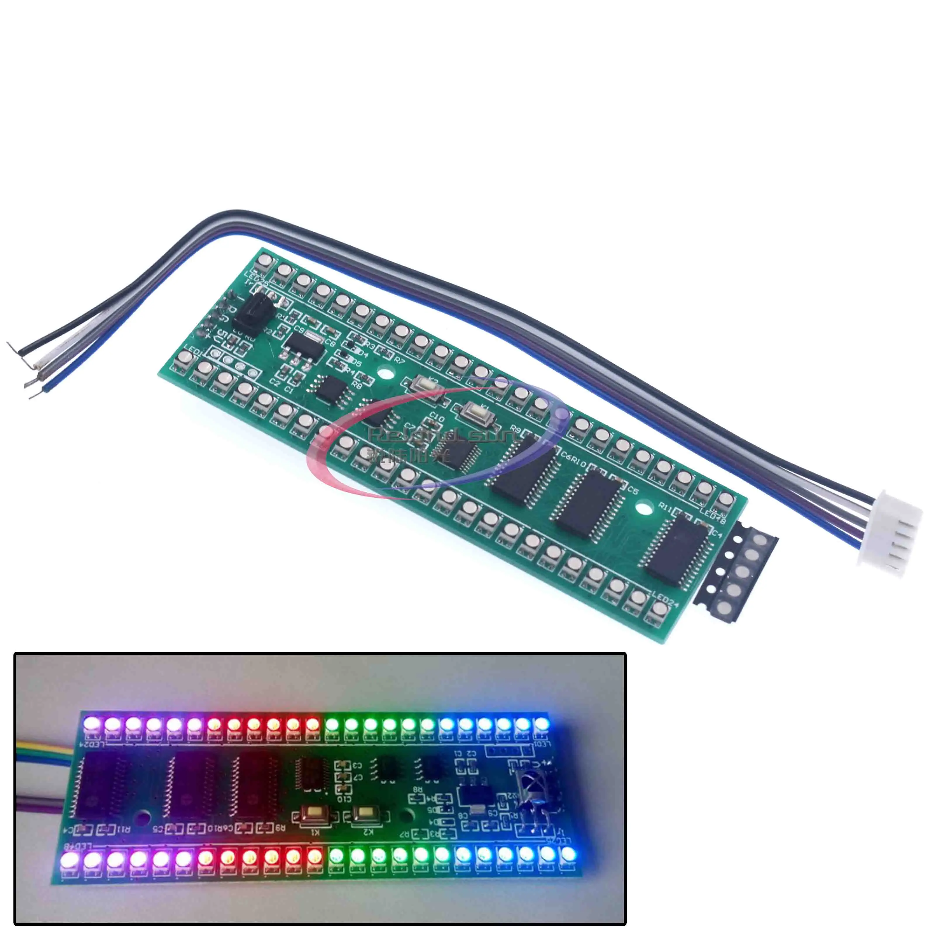 RGB MCU регулируемый дисплей шаблон 24 светодиосветодиодный УФ индикатор уровня