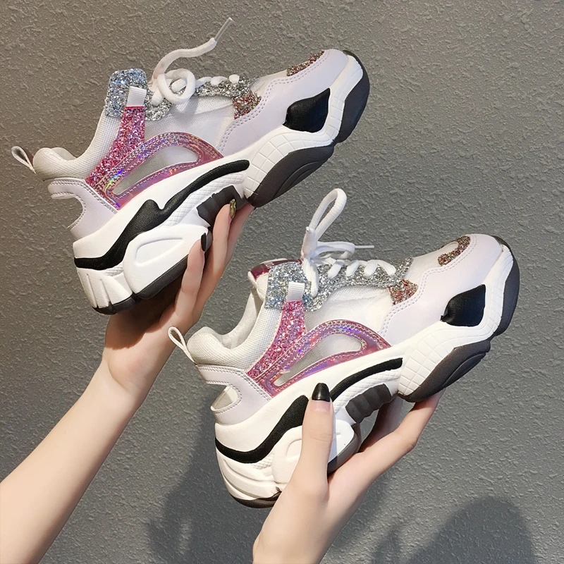 GYP women's sneakers stitching tie with breathable flat-bottom running shoes sequins thick bottom increased walking shoes MM-104
GYP women's sneakers stitching tie with breathable flat-bottom running shoes sequins thick bottom increased walking shoes MM-104
