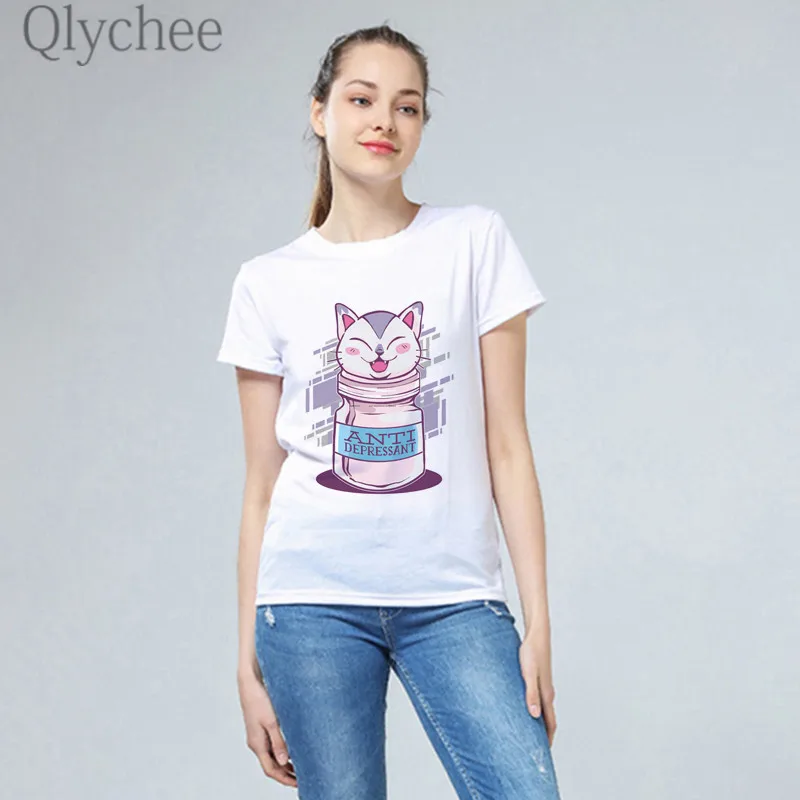 Qlychee Harajuku Anti Depressive Cat Print Female T Shirts Top Tees Crew Neck Short Sleeve Loose Summer Women T-shirts Top Tees
Qlychee Harajuku Anti Depressive Cat Print Female T Shirts Top Tees Crew Neck Short Sleeve Loose Summer Women T-shirts Top Tees