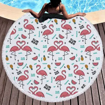 Summer 150CM Cartoon Flamingo Round Beach Towel Throw Microfiber Adults Large Sport Bath Towels Tapestry Yoga Mat With Tassels
Summer 150CM Cartoon Flamingo Round Beach Towel Throw Microfiber Adults Large Sport Bath Towels Tapestry Yoga Mat With Tassels