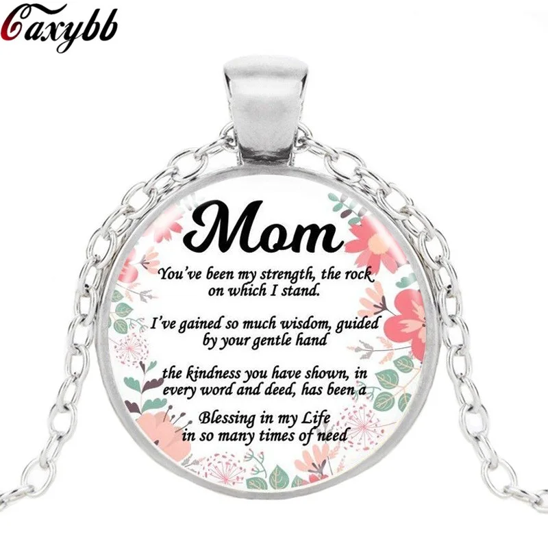 Ожерелье с художественным принтом стеклянный кабошон подвеска подвески Love Mom