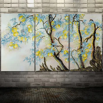 High Quality Hand Painted three panles yellow peach tree Oil Painting Modern Abstract Palette Knife Painting Wall Decoration
High Quality Hand Painted three panles yellow peach tree Oil Painting Modern Abstract Palette Knife Painting Wall Decoration