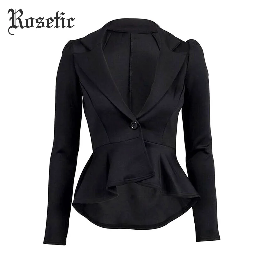 Rosetic Women Blazer Slim Notched Lapel One Button Long Sleeve Asymmetric Fashion Spring Autumn Bodycon Blazers Office Ladies
Rosetic Women Blazer Slim Notched Lapel One Button Long Sleeve Asymmetric Fashion Spring Autumn Bodycon Blazers Office Ladies