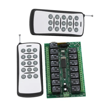 315/433MHZ DC 24V 15CH Wireless RF Remote Control Switch 2 Transmitter+ Receiver ON/OFF Module Free Shipping
