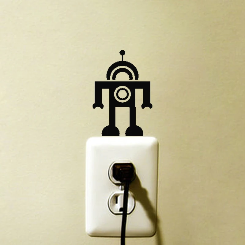 Fashion Art Robot DIY Switch Sticker Living room Boy Children's Decorative Wall Stickers Vinyl Murals JG3626 | Дом и сад