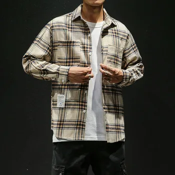 Oversize M-5XL Student Shirt Men Fashion checked Lapel Long Sleeve Plaid Shirt Casual Streetwear Men Soft Fashion Cloth 2Colors
Oversize M-5XL Student Shirt Men Fashion checked Lapel Long Sleeve Plaid Shirt Casual Streetwear Men Soft Fashion Cloth 2Colors