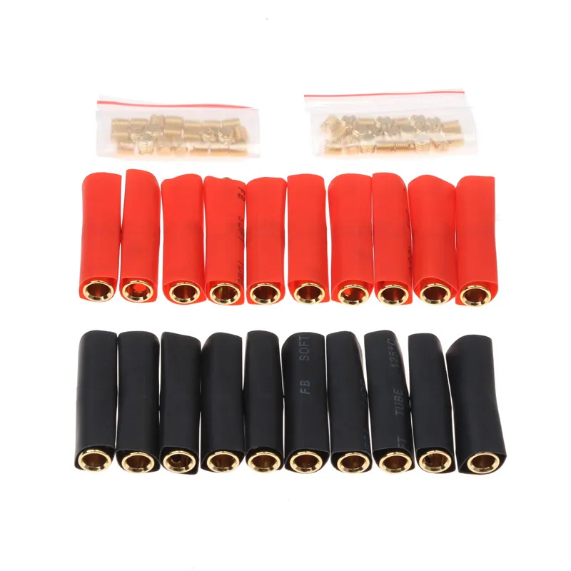 

YT 20PCS Budweiser Copper Gold-Plated 4.9MM Banana Connector Plug Musical Audio Speaker Wire Cable Pin Banana Plug Connectors