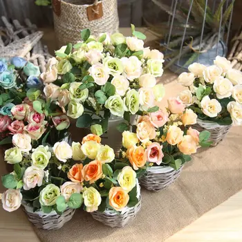 Mini rose Artificial Flowers For Home Wedding Decoration DIY Silk Wreath Decorative Bridal Flower Fake Flower 10 heads 30p
Mini rose Artificial Flowers For Home Wedding Decoration DIY Silk Wreath Decorative Bridal Flower Fake Flower 10 heads 30p