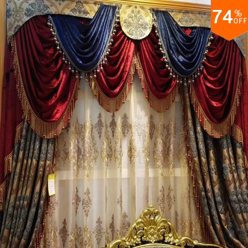 Red Blue Tent Golden and blue flowers on Beige curtains for hotel Hall curtain Classic elegant curtains for living room curtains
Red Blue Tent Golden and blue flowers on Beige curtains for hotel Hall curtain Classic elegant curtains for living room curtains