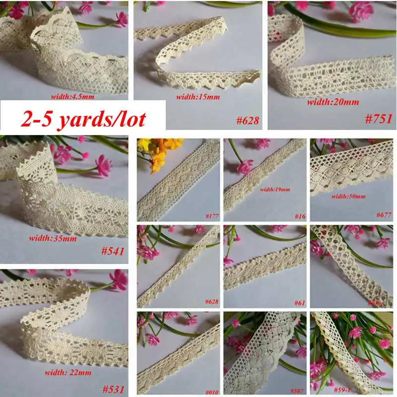 2 -5Yards/lot Apparel Sewing Fabric Ivory Cream Trim Cotton Crocheted Lace Fabric Ribbon Handmade Accessories H-1
2 -5Yards/lot Apparel Sewing Fabric Ivory Cream Trim Cotton Crocheted Lace Fabric Ribbon Handmade Accessories H-1