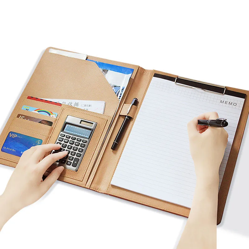 PU Leather File Folder Binder A4 Notebook with Calculator Office Manager Document Pouch Filing Organizer Products Portfolio Bag
PU Leather File Folder Binder A4 Notebook with Calculator Office Manager Document Pouch Filing Organizer Products Portfolio Bag