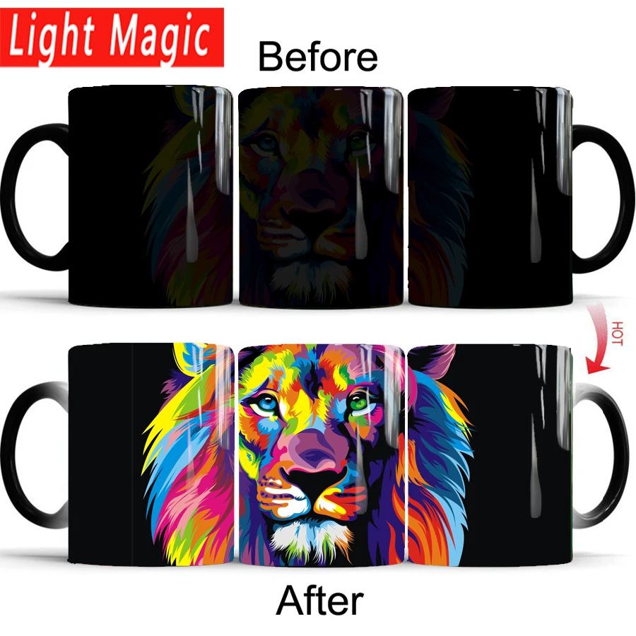 King of the forest color version of the lion Mug Color Change 350ml Ceramic Coffee Mug and Cup Heat Reveal best gift Magic Mugs
King of the forest color version of the lion Mug Color Change 350ml Ceramic Coffee Mug and Cup Heat Reveal best gift Magic Mugs