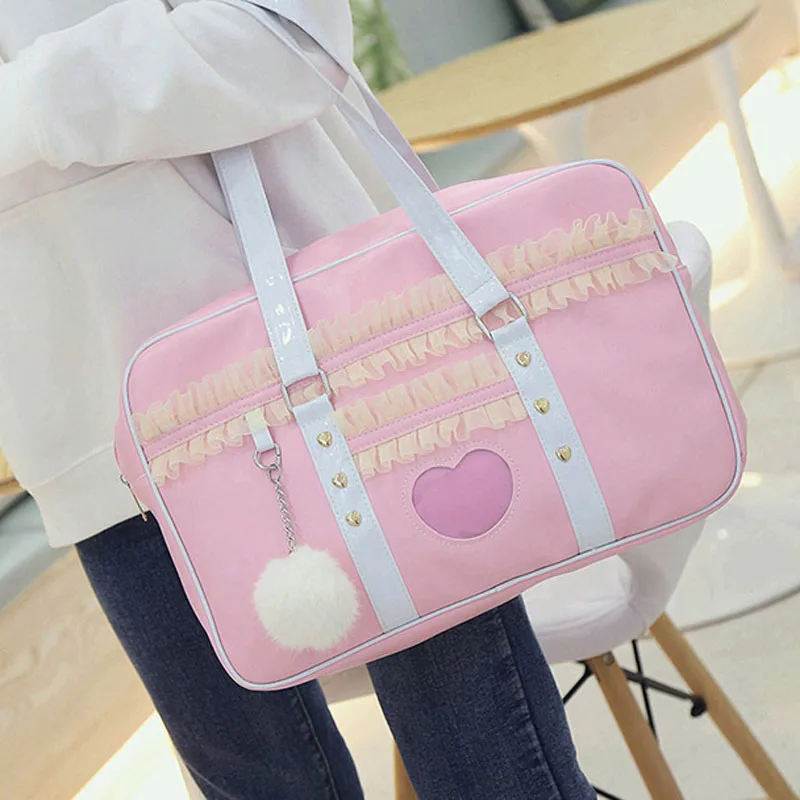 50pcs/lot New Fashion Lolita Japan Harajuku Kawaii Shoulder HandBag Lace Ruched Handbag Transparent Love Heart Hand Bag
50pcs/lot New Fashion Lolita Japan Harajuku Kawaii Shoulder HandBag Lace Ruched Handbag Transparent Love Heart Hand Bag