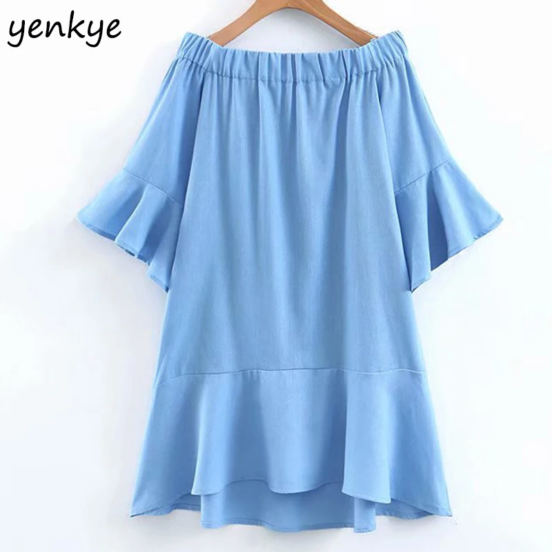 Summer Dress 2019 Women Slash Neck Blue Sexy Off Shoulder Dress Casual Loose Short Vestidos mujer XQB9357
Summer Dress 2019 Women Slash Neck Blue Sexy Off Shoulder Dress Casual Loose Short Vestidos mujer XQB9357
