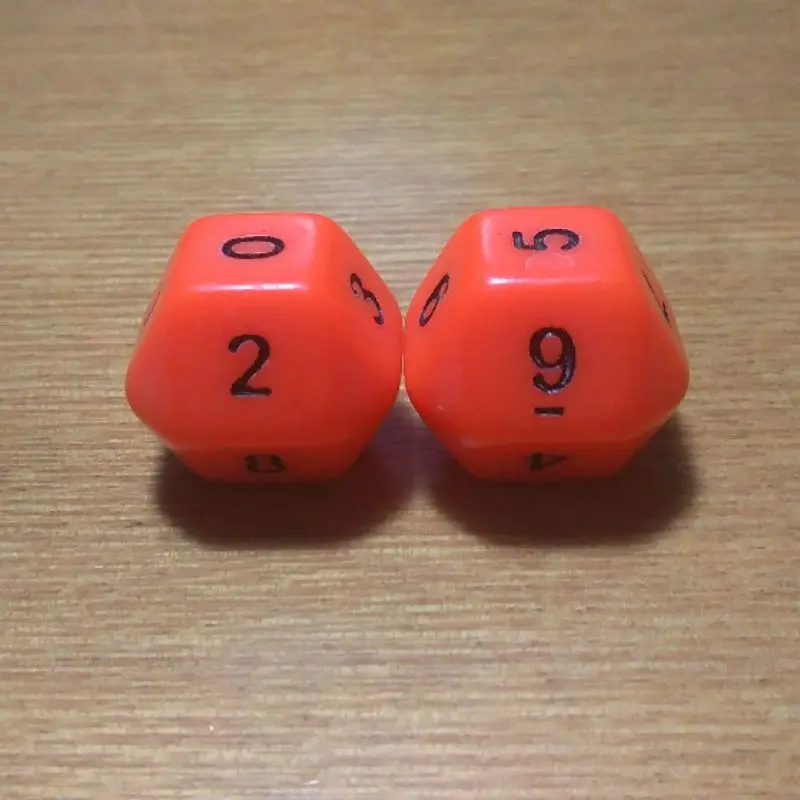 Free shipping Exclusive NEW 2pcs 10-sided D10 dice orange color for board game and card games accessories
Free shipping Exclusive NEW 2pcs 10-sided D10 dice orange color for board game and card games accessories