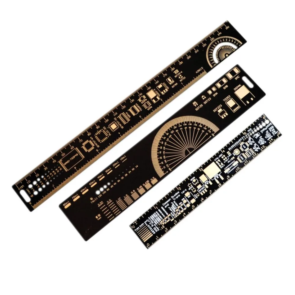 1Set 15cm 20cm 25cm Multifunctional PCB Ruler Measuring Tool Resistor Capacitor Chip IC SMD Diode Transistor Package 180 Degrees
1Set 15cm 20cm 25cm Multifunctional PCB Ruler Measuring Tool Resistor Capacitor Chip IC SMD Diode Transistor Package 180 Degrees