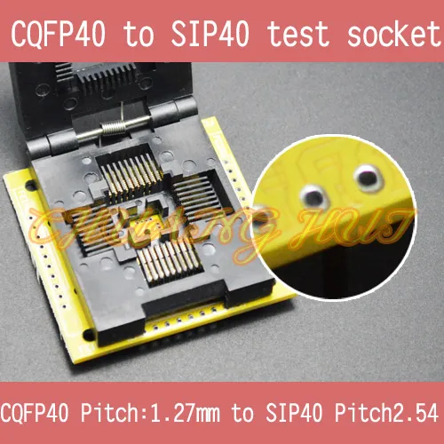 CQFP40 to SIP40 test socket CQFP40/QFP40 1.27mm to SIP40 2.54mm ic socket
CQFP40 to SIP40 test socket CQFP40/QFP40 1.27mm to SIP40 2.54mm ic socket