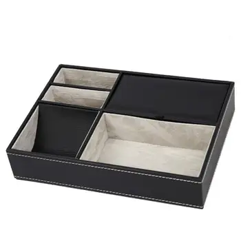 25.7x18.7x5.2cm Storage Container Box with 5 Compartments for Remote Phone Glasses and Jewelry
25.7x18.7x5.2cm Storage Container Box with 5 Compartments for Remote Phone Glasses and Jewelry