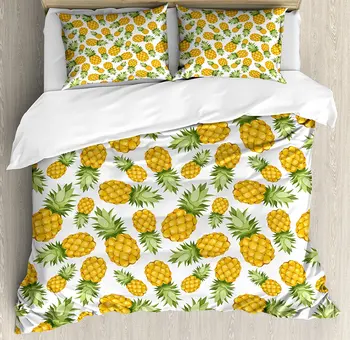 Yellow and White Duvet Cover Set Pineapples Tropical Climate Fruits Sweet Ripe Juicy Food Decorative 4 Piece Bedding Set
Yellow and White Duvet Cover Set Pineapples Tropical Climate Fruits Sweet Ripe Juicy Food Decorative 4 Piece Bedding Set