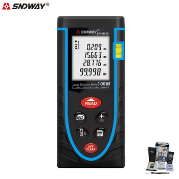 SNDWAY 100M Laser Distance Meter Distance Measure Digital Meter Tape Measure Rangefinder Area/volume/Angle Construction Tools
SNDWAY 100M Laser Distance Meter Distance Measure Digital Meter Tape Measure Rangefinder Area/volume/Angle Construction Tools