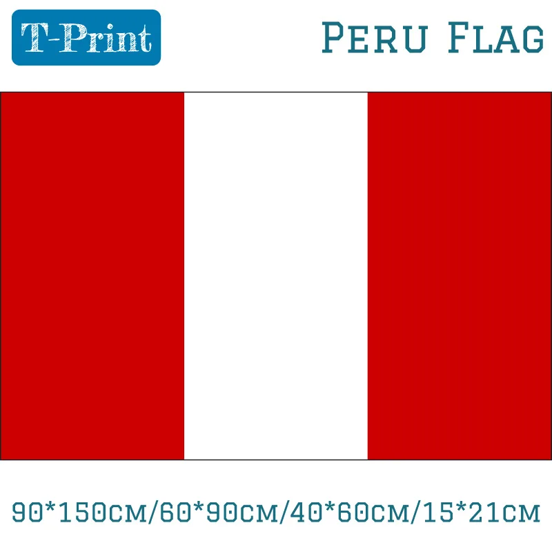 Free shipping 90*150cm/60*90cm/40*60cm/15*21cm Peru National Polyester Flag 5*3FT For Event Office Home decoration
Free shipping 90*150cm/60*90cm/40*60cm/15*21cm Peru National Polyester Flag 5*3FT For Event Office Home decoration