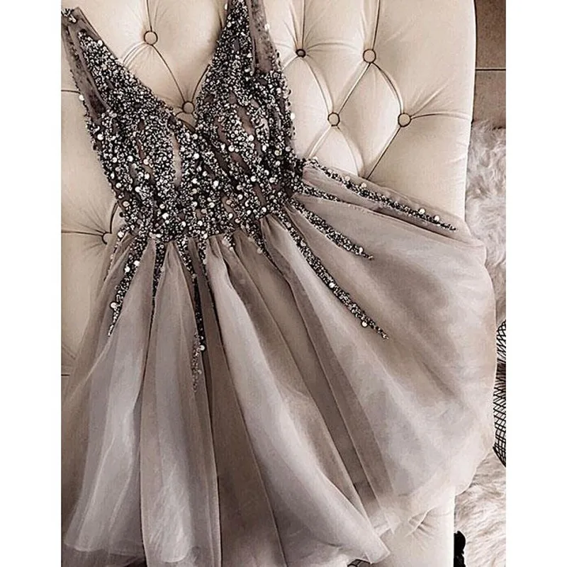 Real Photo Gray Evening Dress Beading Evening Dresses Elegant Short Vestido De Festa Awesome Crystal Formal Gown Midi Length
Real Photo Gray Evening Dress Beading Evening Dresses Elegant Short Vestido De Festa Awesome Crystal Formal Gown Midi Length