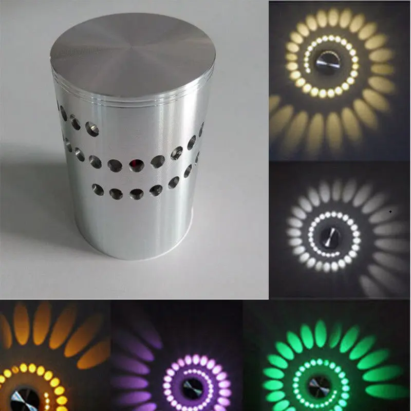 3W RGB LED Light Bulb Spiral Ceiling Wall Lamp Hallway Porch Remote Control Lamp