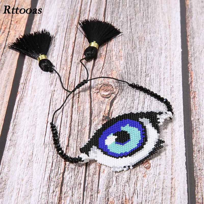 Rttooas Trendy Turkish Big Evil Eye Bracelet Handmade MIYUKI Beads Pulseras Mujer Moda Adjustable Female Party Jewelry
Rttooas Trendy Turkish Big Evil Eye Bracelet Handmade MIYUKI Beads Pulseras Mujer Moda Adjustable Female Party Jewelry
