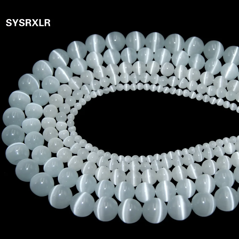 Wholesale Natural Stone White Opal Natural Cat Eye Beads Round Loose Beads For Jewelry Making DIY Bracelet 4/6/8/10/12 MM Strand
Wholesale Natural Stone White Opal Natural Cat Eye Beads Round Loose Beads For Jewelry Making DIY Bracelet 4/6/8/10/12 MM Strand