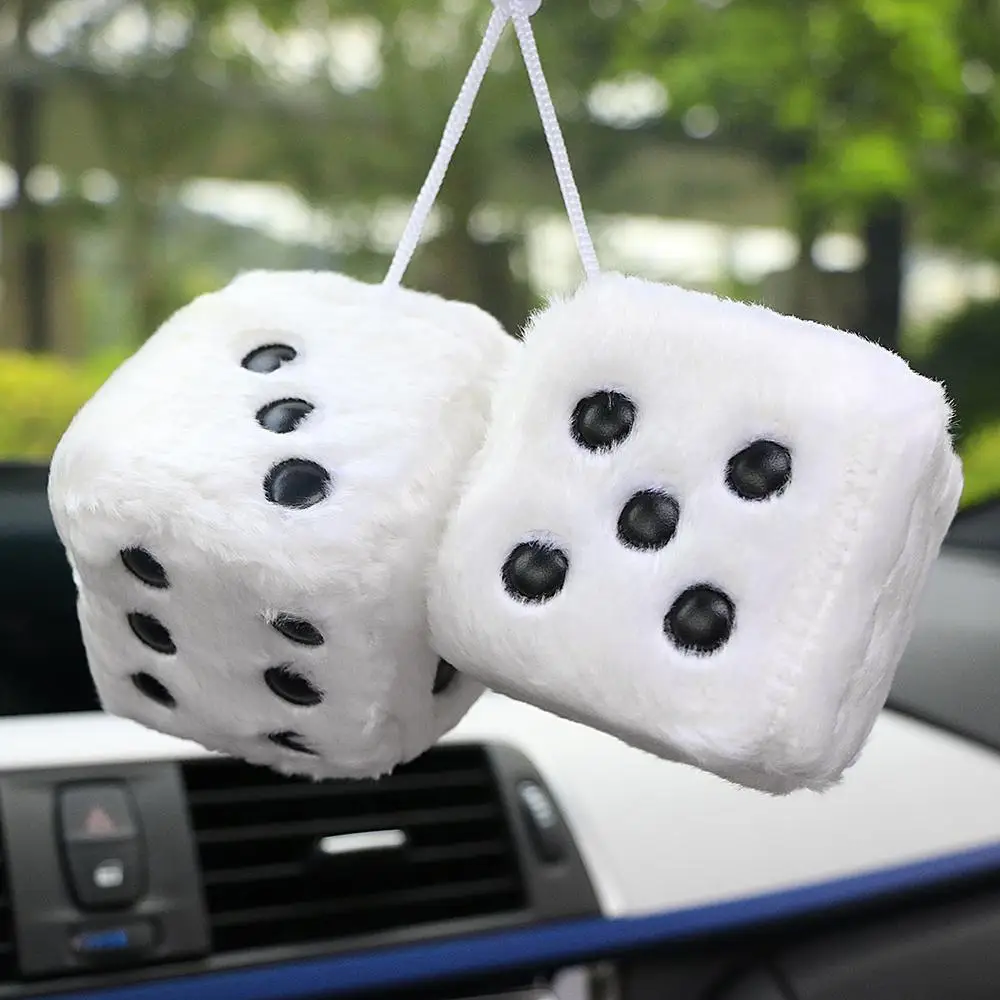 1 Pair Car Pendant Plush Dice Craps Automobiles Rear View Mirror Hanging Decoration Auto Pendant Interior Accessories r10 
1 Pair Car Pendant Plush Dice Craps Automobiles Rear View Mirror Hanging Decoration Auto Pendant Interior Accessories r10