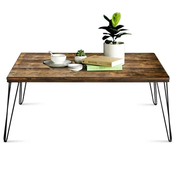 Mixed Stylish Rustic Industrial Solid Wood Rectangular Cocktail Coffee Table Large Rustic Wood Surface Rugged Metal Legs HW60876
Mixed Stylish Rustic Industrial Solid Wood Rectangular Cocktail Coffee Table Large Rustic Wood Surface Rugged Metal Legs HW60876