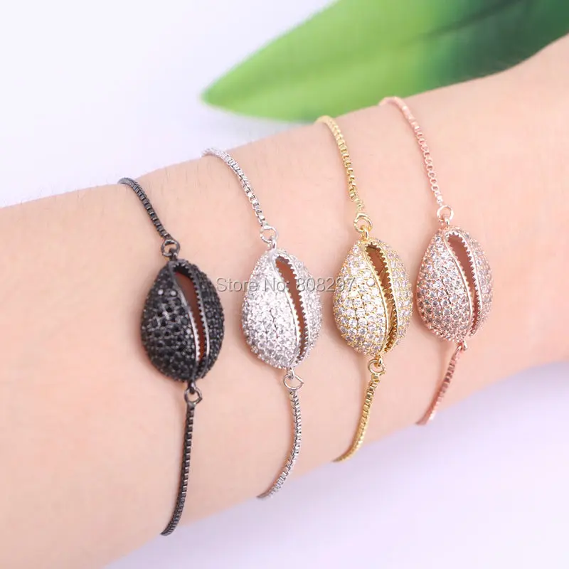 10Pcs Copper Micro Pave CZ Cowrie Shell Connector Beads Macrame Adjustable chain Bracelet Jewelry Gift
10Pcs Copper Micro Pave CZ Cowrie Shell Connector Beads Macrame Adjustable chain Bracelet Jewelry Gift