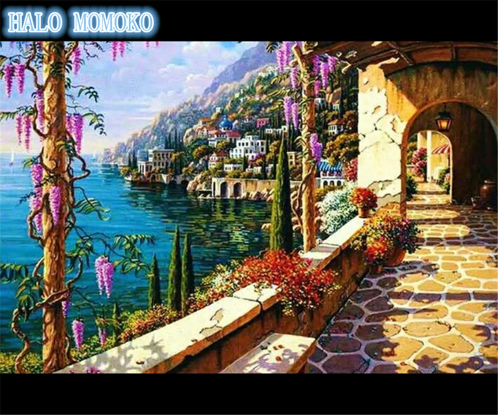 5d diamond painting full square landscape seaside | Дом и сад