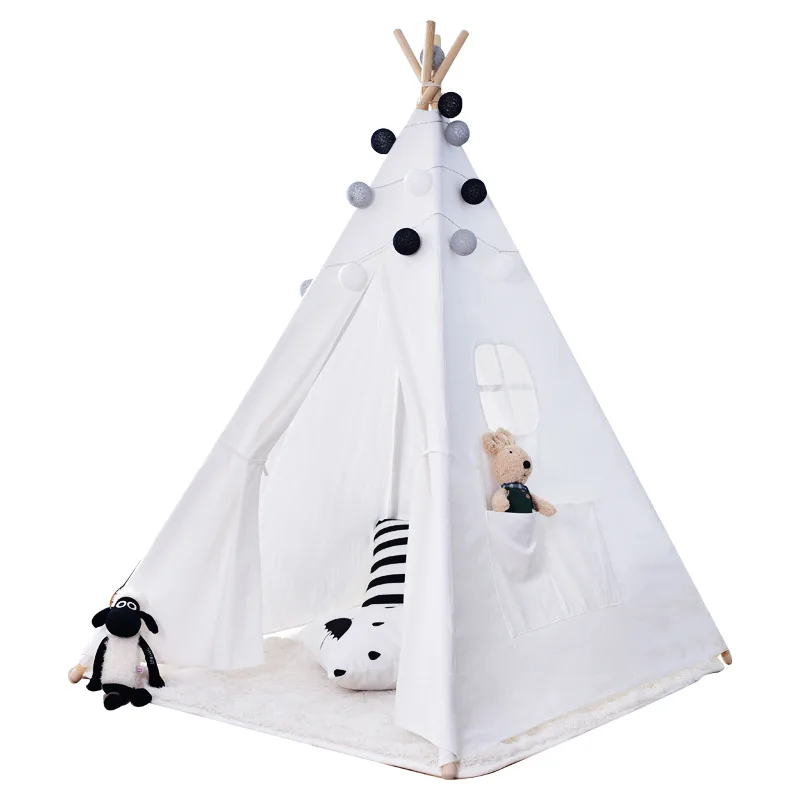 Children's Tent Game House White Hairy Ball Baby Climbing Indian Tent Indoor Playhouse for Kids Portable Baby Beach Tent
Children's Tent Game House White Hairy Ball Baby Climbing Indian Tent Indoor Playhouse for Kids Portable Baby Beach Tent