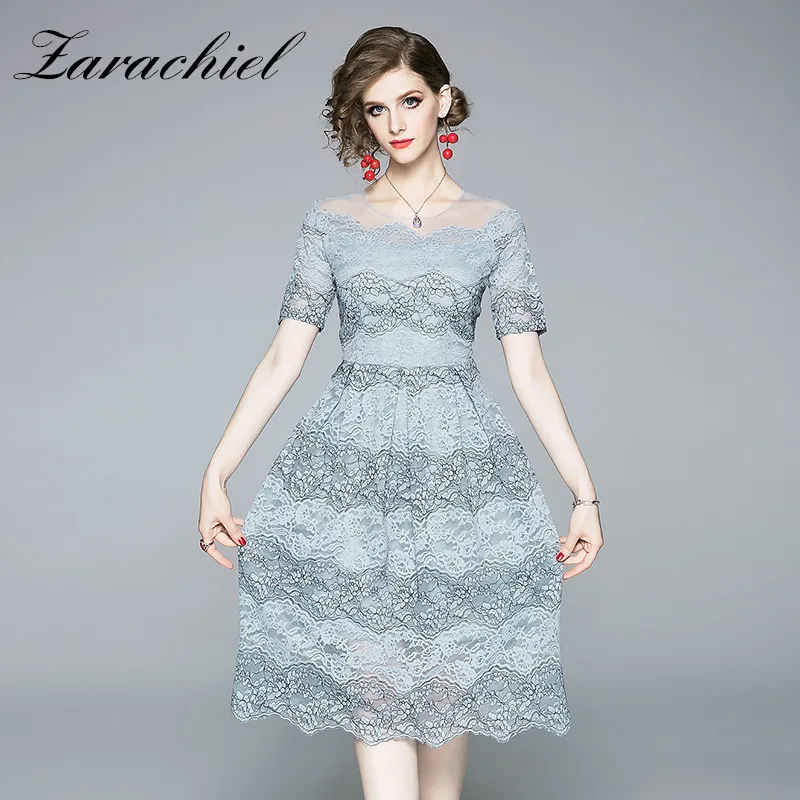 Women Elegant Lace Crochet Sexy Dress 2019 Summer Office Lady Short Sleeve Causal Hollow Out Midi Dresses Vestidos
Women Elegant Lace Crochet Sexy Dress 2019 Summer Office Lady Short Sleeve Causal Hollow Out Midi Dresses Vestidos