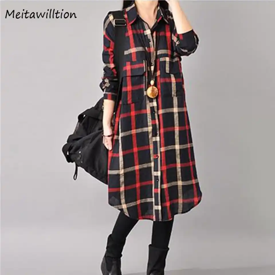 ladies tartan shirt dress