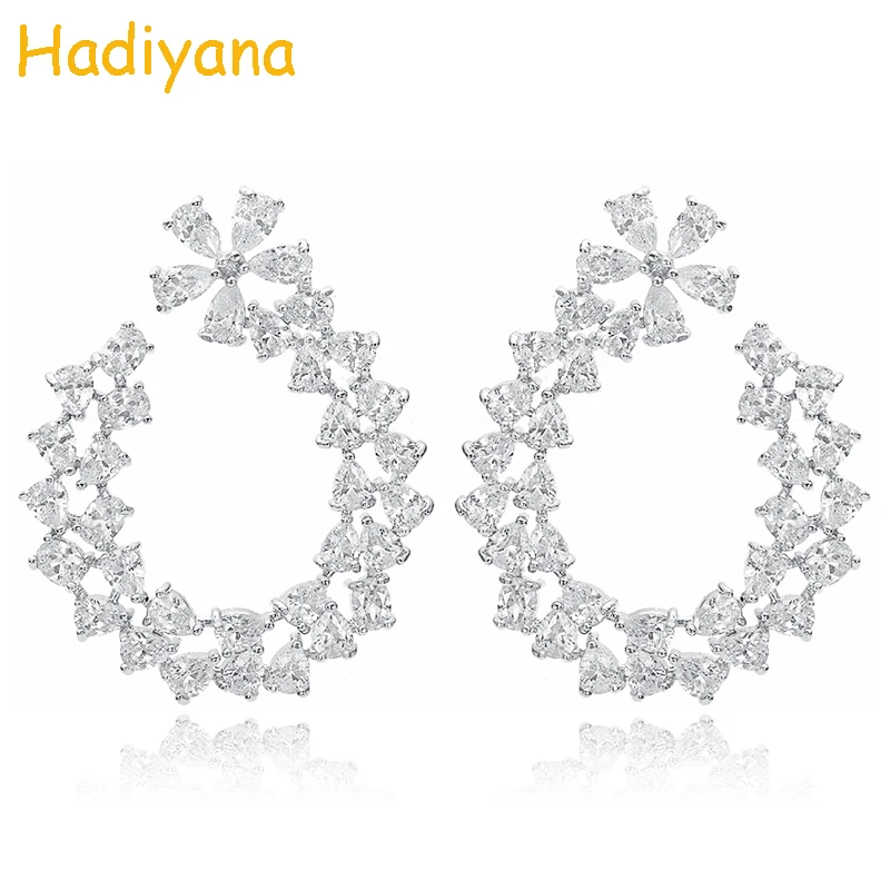 Hadiyana Newest Bridal Wedding Earrings with Cubic Zircon temperament Earrings For Women New Design Party Pendant Earrings EH704
Hadiyana Newest Bridal Wedding Earrings with Cubic Zircon temperament Earrings For Women New Design Party Pendant Earrings EH704