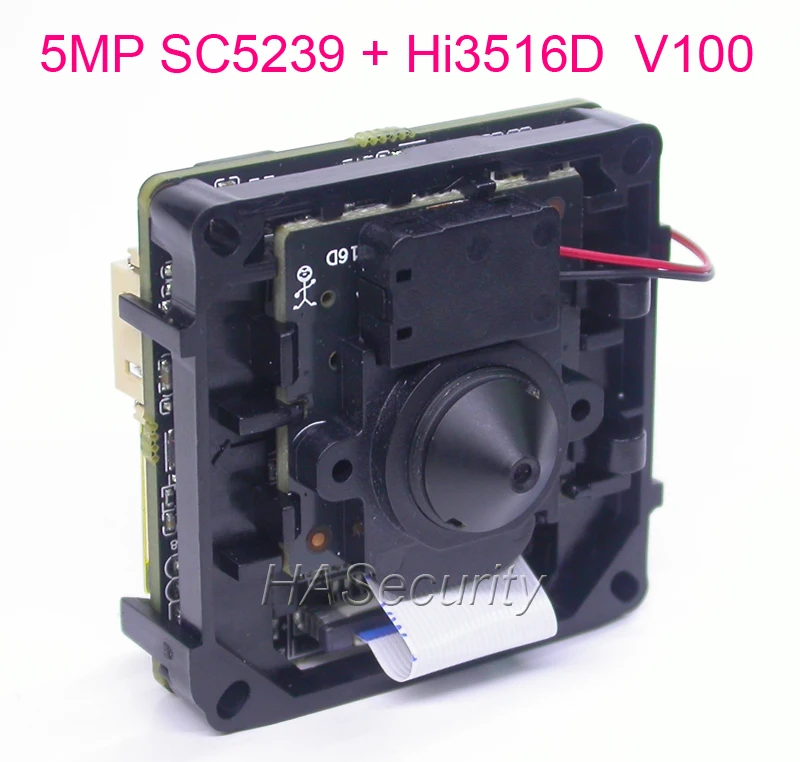 

5.0MP H.265 ,H.264 IPC 1/1.2.7" SmartSens SC5239 CMOS sensor +Hi3516D V100 IP CCTV camera module PCB board +IRC +LENs +LAN cable