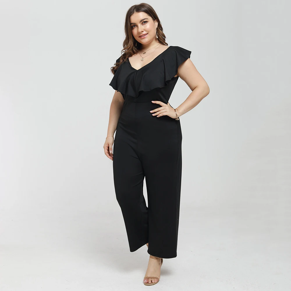 2019 Jumpsuit Women Summer Plus Size 6XL Chiffon Ruffles Neck High Waist Long Loose Straight Pants Female Fashion Clothing D25
2019 Jumpsuit Women Summer Plus Size 6XL Chiffon Ruffles Neck High Waist Long Loose Straight Pants Female Fashion Clothing D25