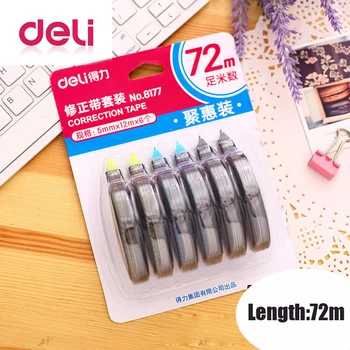 Deli 6pcs/pakage Transparent correction tape 72-meter large capacity student correction belt Cute creative office stationery 817
Deli 6pcs/pakage Transparent correction tape 72-meter large capacity student correction belt Cute creative office stationery 817