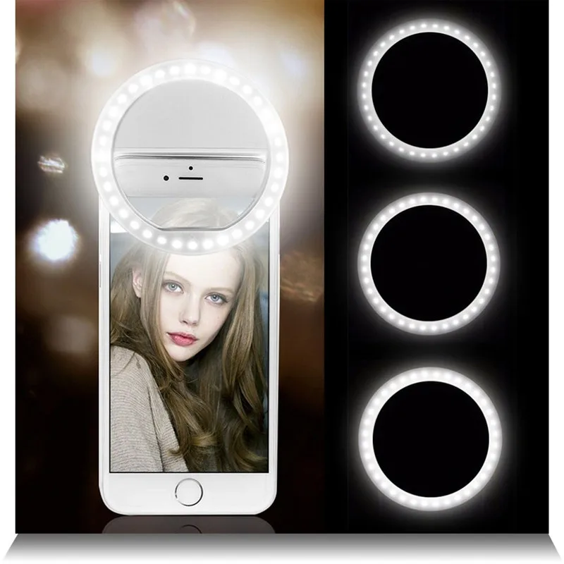 KISSCASE Мобильная вспышка для селфи свет iPhone Xiaomi кольцо клип телефон светодиоды на