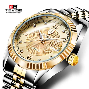 TEVISE Luxury Automatic Mechanical Watches Men Self Wind Stainless Steel and Leather Band Luminous Auto Date Wristwatches 629
TEVISE Luxury Automatic Mechanical Watches Men Self Wind Stainless Steel and Leather Band Luminous Auto Date Wristwatches 629
