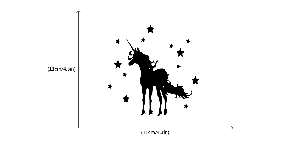 Креативная виниловая наклейка на стену с изображением лошади со звездами и