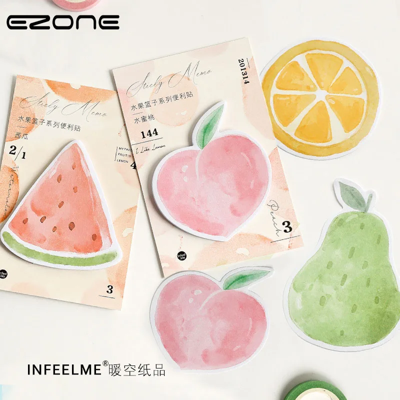 EZONE 1PC Lovely Fruits Sticky Notes Fresh Pears/Peach/Lemo/Watermelon Pattern Creative Students Stationery School Office Supply
EZONE 1PC Lovely Fruits Sticky Notes Fresh Pears/Peach/Lemo/Watermelon Pattern Creative Students Stationery School Office Supply
